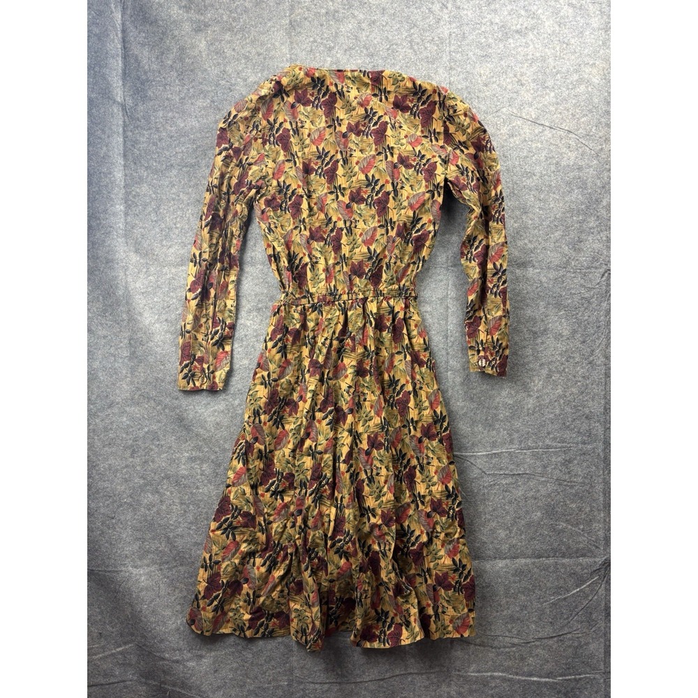 VTG Handmade Floral Women's‎ XS/S Breasted Midi Dress Cotton Prairie Cottagecore